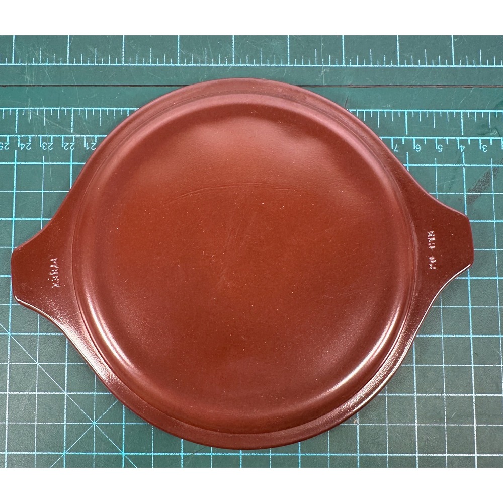 Vintage Pyrex 20-C13 Mahogany Brown Round Replacement Lid with Tab Handles 7.5"